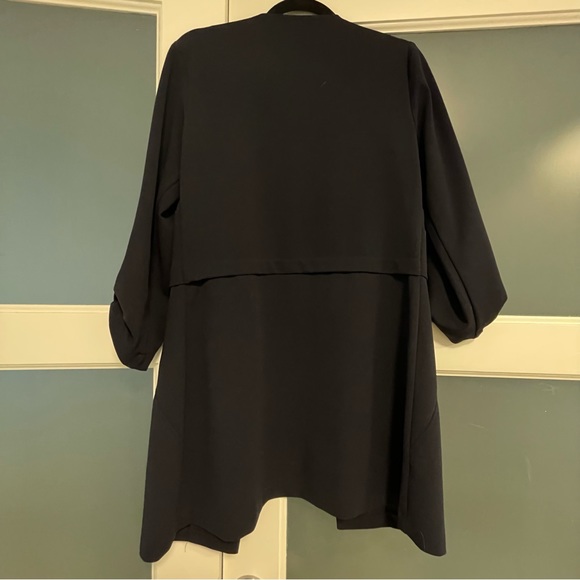 Long navy blazer with silver details - Picture 2 of 2